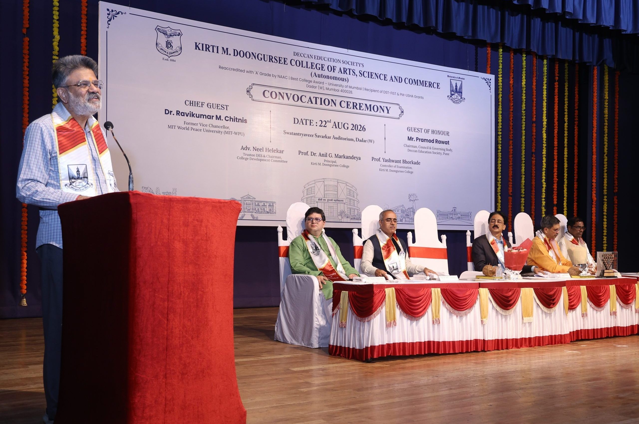 Address by Guest of Honour Mr. Pramod Rawat, Chairman, Council & Governing Body, DES Pune, at the Convocation Ceremony